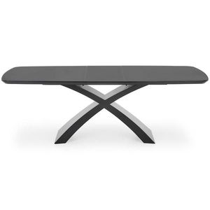 Rozkladací stôl Silvestro 180/220x89cm Sklo/Mdf – Tmavé Popolavý/Čierna vyobraziť
