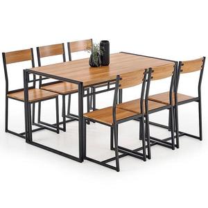 Jedálenská zostava Bolivar 1+6 140x80 dub zlatá/čierna vyobraziť