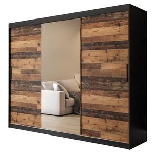 Skriňa Old Wood T1 250 Čierna/Old Style/zrkadlo vyobraziť