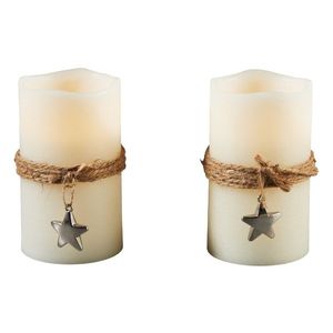 LIVARNO home Vosková LED sviečka (povrázok a hviezda, 2 kusy) vyobraziť