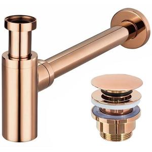 Umývadlový sifón klik-klak univerzálny Rea ružovo-zlatý vyobraziť