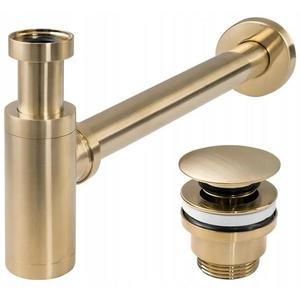 Umývadlový sifón klik-klak univerzálny REA brúsené zlato vyobraziť