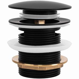 Vaňový výpust s prepadom klik-klak Rea čierny 6 cm vyobraziť