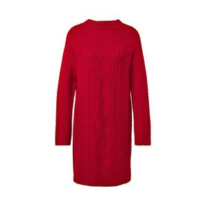 Pletené šaty s vrkočovým vzorom, červené vyobraziť