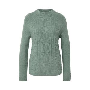 Pulóver z hrubého úpletu s vrkočovým vzorom, šalviový vyobraziť