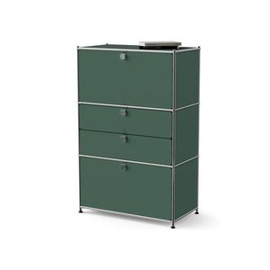 Kovová komoda »CN3« s 2 výklopnými priečinkami a 2 zásuvkami, olivovo zelená vyobraziť