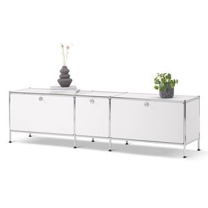 Nízka skrinka »CN3« s 3 výklopnými dvierkami, biela vyobraziť