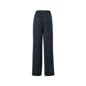 Nohavice v štýle palazzo s potlačou, tmavomodro-krémovobiele vyobraziť