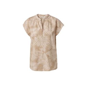 Blúzka s krátkym rukávom s potlačou, béžová vyobraziť