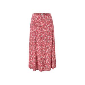 Midi sukňa s potlačou, koralová vyobraziť