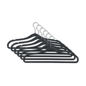 Obzvlášť úzke vešiaky na šaty, 6 ks, čierne vyobraziť