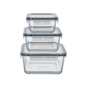 SILVERCREST® Súprava potravinových dóz Premium, 3-dielna (štvorcový tvar) vyobraziť