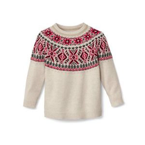 Detský pletený sveter s nórskym vzorom vyobraziť