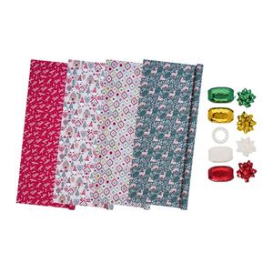 crelando® Súprava darčekových papierov, 13-dielna (červená/zelená/biela) vyobraziť