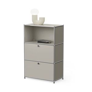 Komoda Kovová komoda »CN3« s výklopnými priečinkami, svetlosivá vyobraziť