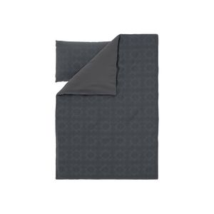 LIVARNO® Posteľná bielizeň zo saténového mikrovlákna, 140 x 200 cm (kruhy/antracitová) vyobraziť