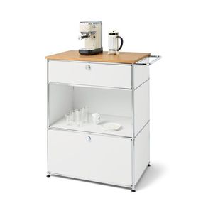 Kovová kávová komoda »CN3« s 2 zásuvkami, biela vyobraziť