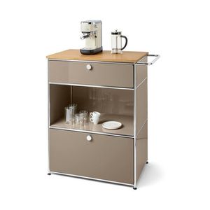Kovová kávová komoda »CN3« s 2 zásuvkami, hnedosivá vyobraziť