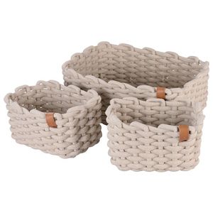 LIVARNO® Súprava úložných košíkov, 3-dielna (béžová) vyobraziť