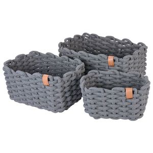 LIVARNO® Súprava úložných košíkov, 3-dielna (sivá) vyobraziť