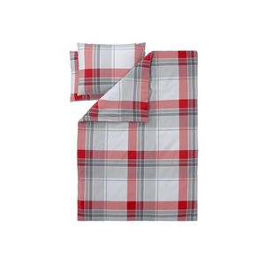 LIVARNO® Posteľná bielizeň z jemného flanelu, 200 x 220 cm (károvaná/červená/sivá) vyobraziť