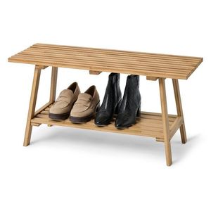 Lavica »HOLT« z bambusu s lamelovými prvkami vyobraziť