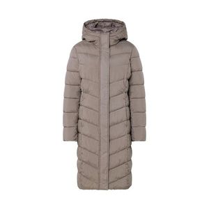 Prešívaný kabát s kapucňou, hnedosivý vyobraziť