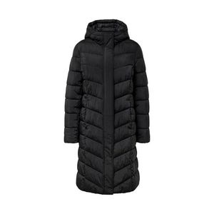 Prešívaný kabát s kapucňou, čierny vyobraziť