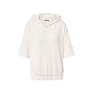 Mikina s kapucňou z modalovej zmesi, krémovobiela vyobraziť