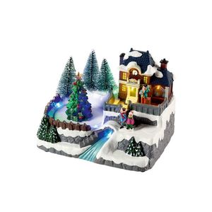 LIVARNO home LED vianočná dedinka s pohyblivými prvkami (vianočný stromček) vyobraziť