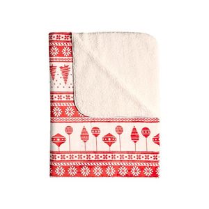 LIVARNO home Deka so zimným motívom, 140 x 180 cm (červená/biela) vyobraziť