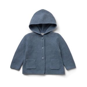 Detský pletený svetrík s kapucňou vyobraziť