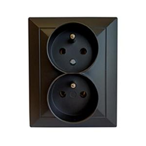 Dvojitá zásuvka česká POLA black 33213 vyobraziť