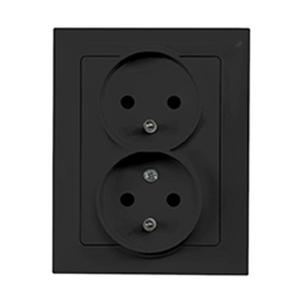 Dvojitá zásuvka 2x2p+z česká MEDIUM black 33514 vyobraziť