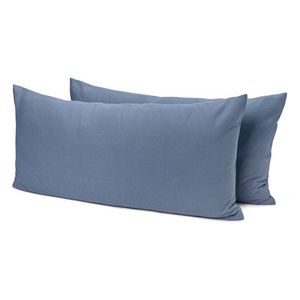Obliečky na vankúš z biber bavlny, 2 ks, modré, cca 80 x 40 cm vyobraziť