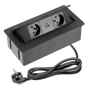 Čierna nábytková zásuvka 2xZ/U 1xUSBA 1xUSBC 1, 5M vyobraziť