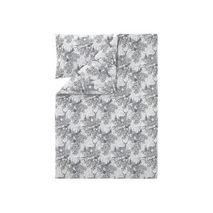 LIVARNO® Posteľná bielizeň z jemného flanelu, 140 x 200 cm (biela/sivá) vyobraziť