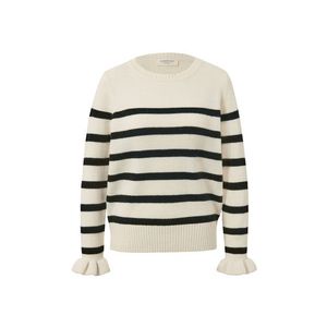 Pletený pulóver s volánikovým detailom, prúžkovaný vyobraziť