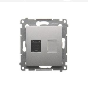 D61/43 Počítačová zásuvka RJ45 jednopólová strieborná mat vyobraziť