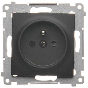 Zásuvka jednoduchá s uzemnením Simon54 čierna vyobraziť