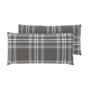 LIVARNO® Obliečka na vankúš z jemného flanelu, 80 x 40 cm, 2 kusy (sivá/čierna) vyobraziť