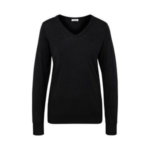 Pulóver z jemného úpletu s merino vlnou, čierny vyobraziť