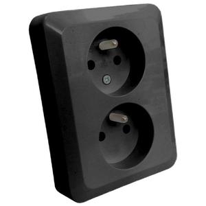 Dvojitá zásuvka česká Z/U SILVA black 46139 vyobraziť