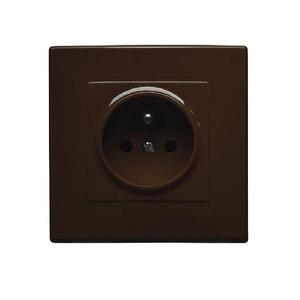 GP-1LZ Zásuvka jednoduchá s uzemnením hnedá vyobraziť