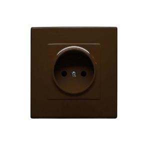 Zásuvka bez uzemnenia MILANO (hnedá) vyobraziť
