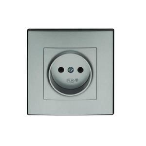 Zásuvka MILANO bez uzemnenia (met. strieborná) vyobraziť