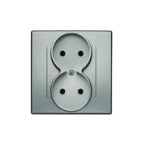 Dvojitá zásuvka MILANO bez uzemnenia (met. strieborná) G vyobraziť