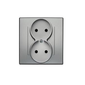 Dvojitá zásuvka MILANO bez uzemnenia (met. strieborná) vyobraziť