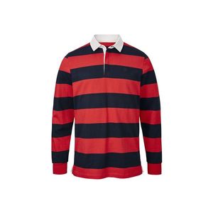 Polokošeľa s dlhým rukávom, kombinácia námorníckej modrej a červenej vyobraziť