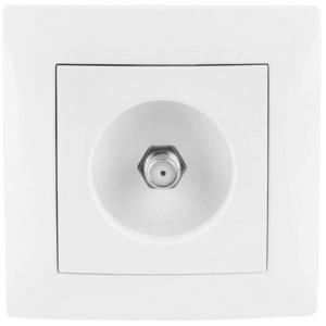 Satelitná zásuvka typu F Wesa biela vyobraziť